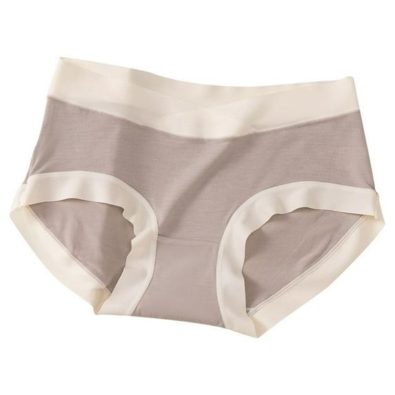 Ashirexll Maternity Underwear High Waist Plus Size Soft Traceless Breathable Comfortable Solid Color Pregnancy Maternity Seamless Underwear for Women Gray 3XL