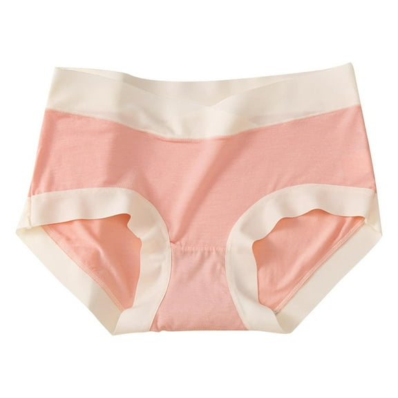 Ashirexll Maternity Underwear High Waist Plus Size Soft Traceless Breathable Comfortable Solid Color Pregnancy Maternity Seamless Underwear for Women Pink XXL