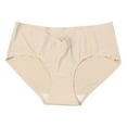 thumbnail image 1 of Ashirexll Maternity Underwear V-Shaped Low-Waisted Belly Support Solid Color Traceless Ice Silk Comfortable Maternity Panties Khaki XL, 1 of 5