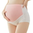 thumbnail image 1 of Ashirexll Maternity Underwear for Women Plus Size Breathable High Waist Vertical Striped Thin Maternity Underwear Pink 5XL, 1 of 4