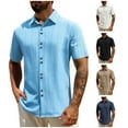 thumbnail image 1 of Ashirexll Mens Button up Shirts Short Sleeve, Big and Tall Shirts for Men, Casual Soft and Comfortable Short Sleeve Turndown Collar Button Shirts, 1 of 7