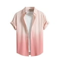 thumbnail image 1 of Ashirexll Mens Shirts Casual, Mens Button up Shirts Short Sleeve, Fashion Gradient Color Turndown Collar Button up Shirts Short Sleeve Summer Casual Shirts, 1 of 4