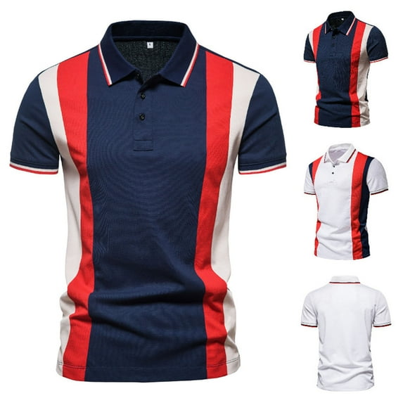Ashirexll Mens Shirts Casual, Summer Shirts for Men, Sport and Casual Fashion Stirped Printed T-Shirts for Summer