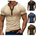 thumbnail image 1 of Ashirexll Mens T-shirts, Big and Tall Shirts for Men, Summer Shirts Short Sleeve V-neck Solid Color Blouse T-Shirt for Casual wear and Sports Fitness, 1 of 6