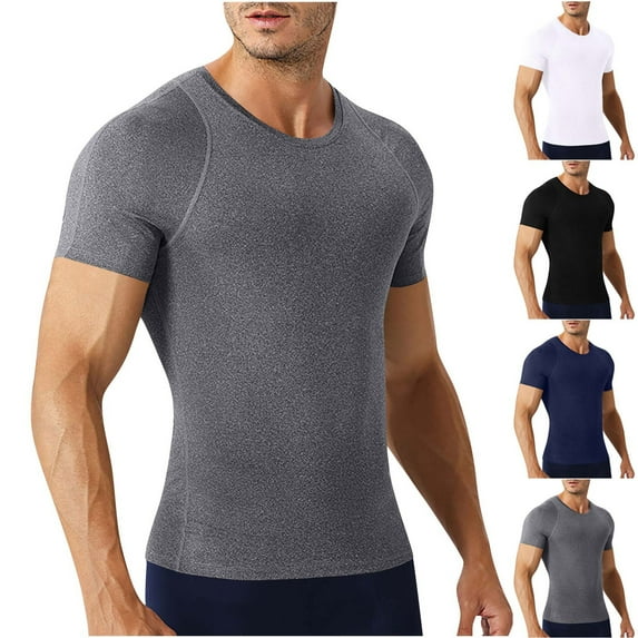 Ashirexll Mens T-shirts, Big and Tall Shirts for Men, Summer Short Sleeve Round Neck Shirts Casual and Athletic T-shirts for Fitting and Training