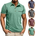 thumbnail image 1 of Ashirexll Mens T-shirts, Big and Tall Shirts for Men, Casual and Formal Shirts Turndown Collar Buttons Short Sleeve T-shirts, 1 of 7
