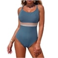 thumbnail image 1 of Ashirexll One Piece Swimsuit Women Tummy Control Sling Openwork Color Matching Adjustable Back Strap Bikini Swimsuit, 1 of 6