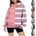 thumbnail image 1 of Ashirexll Oversized Hoodies for Women, Womens Hoodies, Fashion Matching Color Striped Hoodies Casual Ladies Long Sleeve Hooded Sweatshirts, 1 of 5