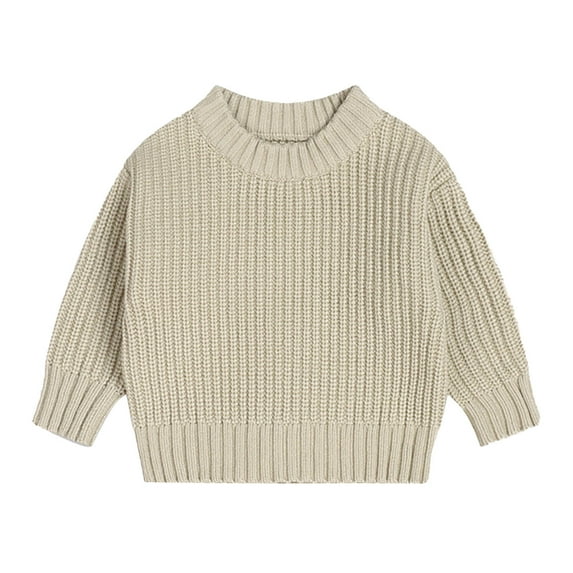 Ashirexll Oversized Sweaters for Boys and Girls Solid Color Thickened Winter Pullover 6M-5Yrs Loose Fitting Comfortable