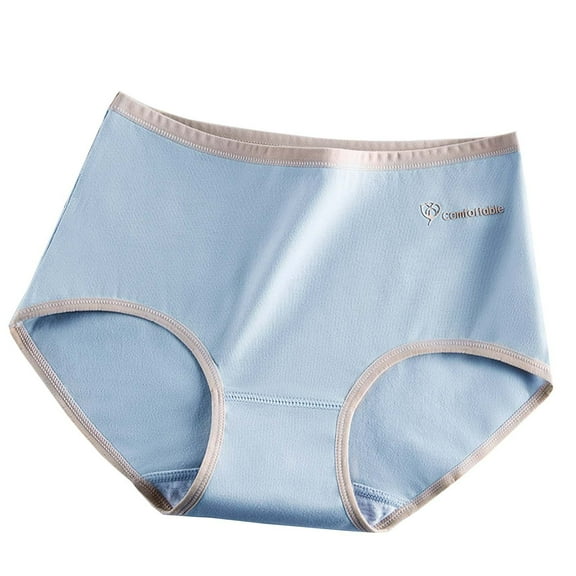 Ashirexll Panties for Women Medium Waisted Soft Comfortable Breathable Cotton Panties Light Blue XXL