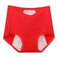 thumbnail image 1 of Ashirexll Period Panties Women, Leakproof Underwear for Women, Plus Size Comfortable Solid Color Cotton Underwear Red 6XL, 1 of 3