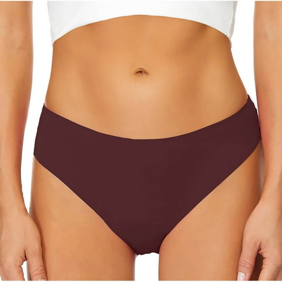Ashirexll Period Underwear for Women Plus Size Fashion Women Solid Color Low Waisted Periods Bikini Bottoms Menstrual Leakproof Seamless Underwear for Women Brown 3XL