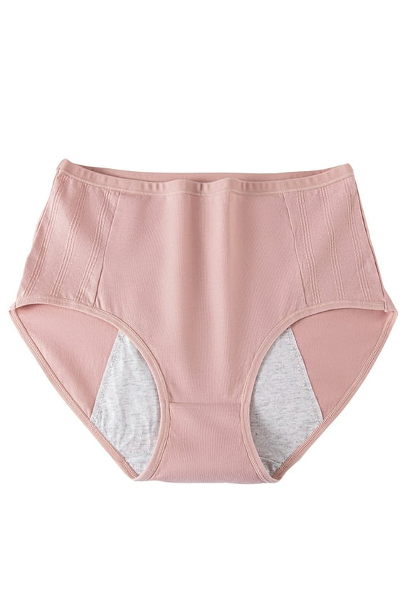 Period Underwear for Women Leakproof Comfortable and Traceless High-Waist Hip Wrap Solid Color Menstrual Underwear Briefs Pink XXL