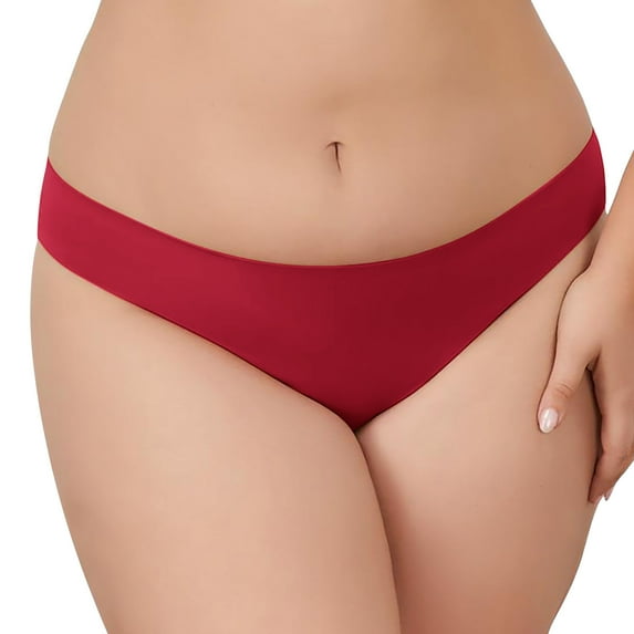 Ashirexll Period Underwear for Women Plus Size Menstrual Leak Proof Panties Cotton Mid Waist Period Panties Wine XL