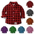 thumbnail image 1 of Ashirexll Plaid Button Up Shirts for Kids 6M-8 Years Chest Pocket School Uniform Style Long Sleeve, 1 of 7