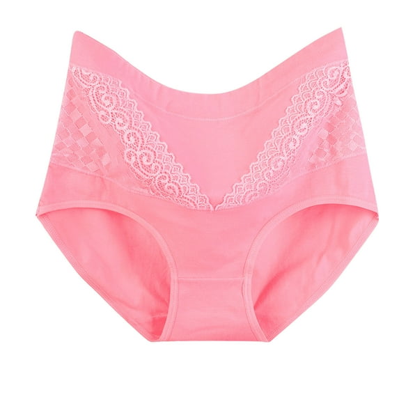 Ashirexll Plus Size Panties Clearance Sale! High Waisted Soft Breathable Panties Stretch Briefs Seamless Ladies Briefs Hot Pink C XXL