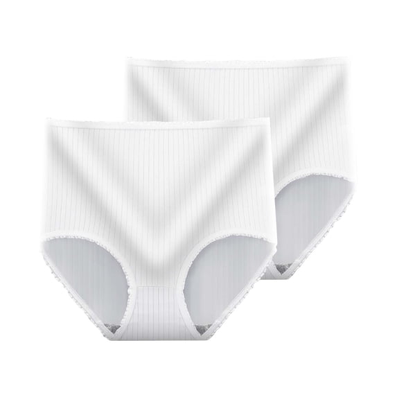 Ashirexll Plus Size Underwear for Women, Ladies Underwear Panties, 2 Pack Fashion High Waist Solid Color Absorbent Panties
