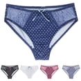 thumbnail image 1 of Ashirexll Plus Size Underwear for Women, Ladies Underwear Panties, High Slit Waist Thick Buttocks Legs Striped Polka Oversized Panty, 1 of 5