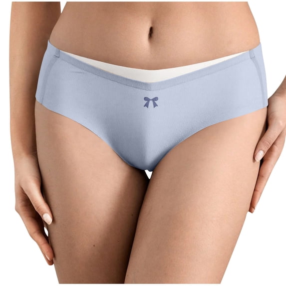 Ashirexll Plus Size Underwear for Women, Ladies Underwear Panties, Ladies Fashion Solid Color Seamless Ice Silk Mid Rise Panties
