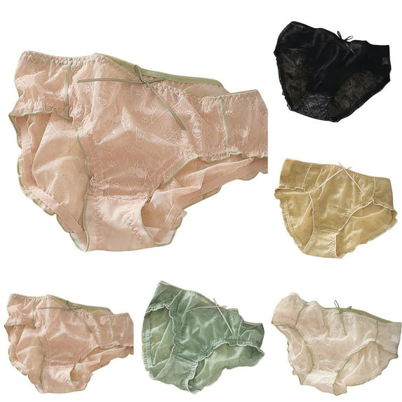 Ashirexll Plus Size Underwear for Women, Ladies Underwear Panties, Plus Size Solid Color Lace Underwear