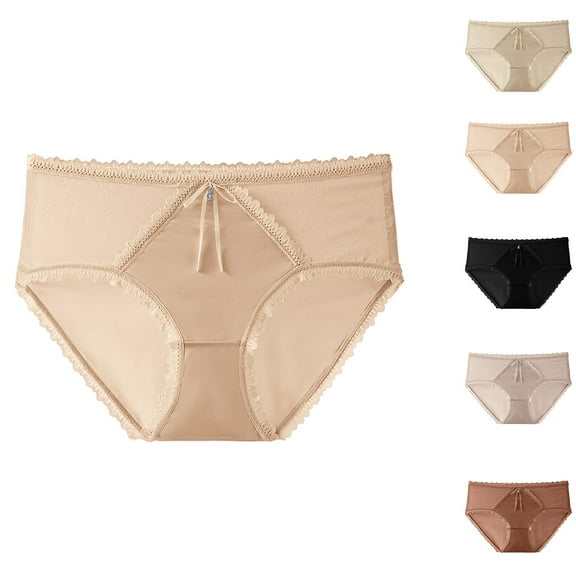 Ashirexll Plus Size Underwear for Women, Ladies Underwear Panties, Romantic Lace Underwear Sheer Breathable Comfortable Cotton Gusset Panties