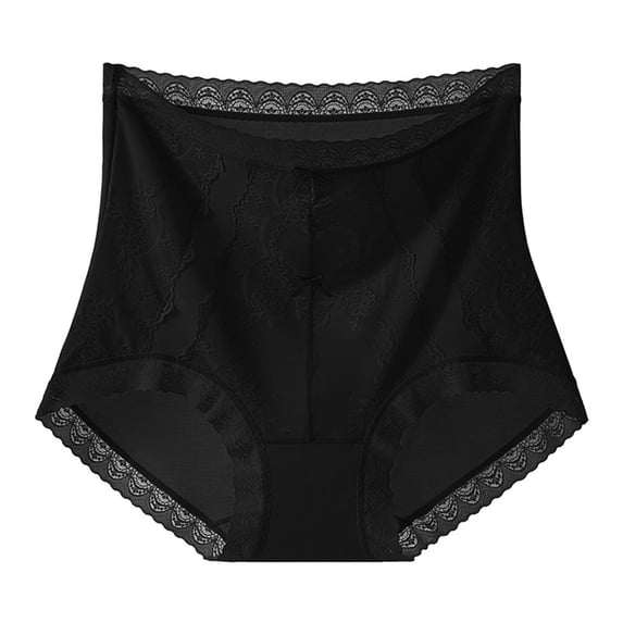 Ashirexll Plus Size Underwear for Women, Ladies Underwear Panties, Solid Color Lace Lightweight Breathable High Waist Briefs