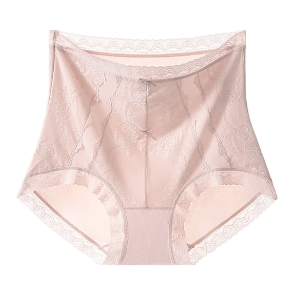 Ashirexll Plus Size Underwear for Women, Ladies Underwear Panties, Solid Color Lace Lightweight Breathable High Waist Briefs