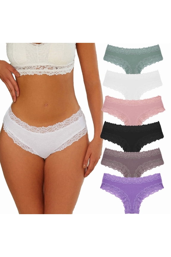 Plus Size Underwear for Women, Ladies Underwear Panties, Solid Color Low Waist Lace Tummy Control Hip Lift Panties
