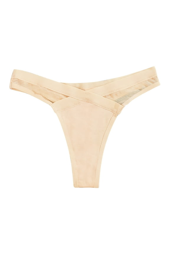 Plus Size Underwear for Women, Ladies Underwear Panties, Solid Color Low Waist Sheer Mesh Transparent Thong Underwear