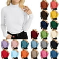 thumbnail image 1 of Ashirexll Pullover Sweaters for Women, Winter Sweaters for Women, Sweater for Women Fashion Casual Solid Color Pullover Sweater High Neck Knit Top for Fall Winter, 1 of 4