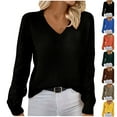 thumbnail image 1 of Ashirexll Pullover Sweaters for Women, Winter Sweaters for Women, Womens Fashion Casual Fall Winter Lace Up Long Sleeve Loose V-Neck Knit Pullover Sweater, 1 of 7