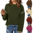 thumbnail image 1 of Ashirexll Pullover Sweaters for Women Winter Sweaters Casual Solid Color Knitting Loosing Long Sleeve Round Neck Sweaters Blouse Comfortable, 1 of 7