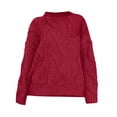 thumbnail image 1 of Ashirexll Pullover Sweaters for Women Winter Sweaters Fashion Loose Pullover Solid Color Long Sleeve Sweater Tops Casual, 1 of 2