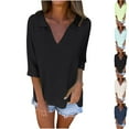 thumbnail image 1 of Ashirexll Pullover Sweaters for Women Winter Sweaters Long Sleeve V-Neck Pullover Solid Color Casual Sweater Soft Comfortable Knit Tops, 1 of 6