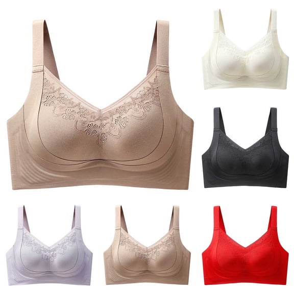 Ashirexll Push Up Bra, Plus Size Bras for Women, Seamless Sports Bra Wide Shoulder Support Large Bust