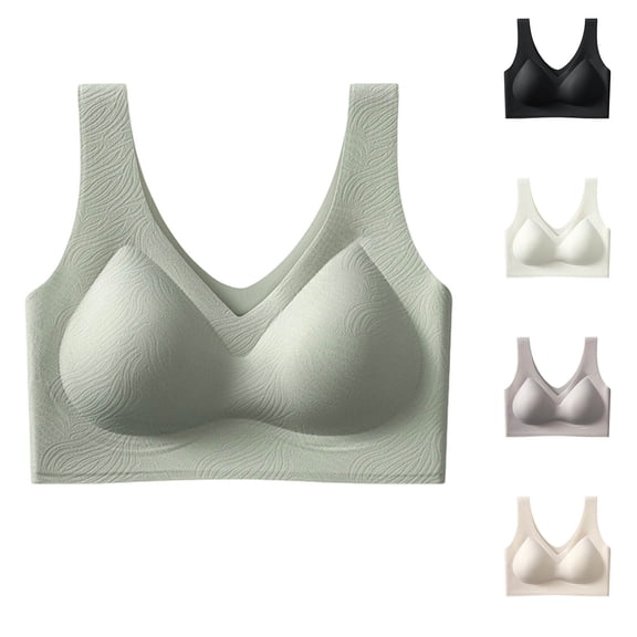 Ashirexll Push Up Bra, Plus Size Bras for Women, Solid Color T Shirt Bra Wireless Push Up
