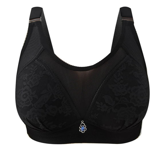 Ashirexll Push up Bras for Women, Lace Bras for Women, Solid Color Wireless Thin Hollow Out Soft Breathable Sexy Bras Black D XL