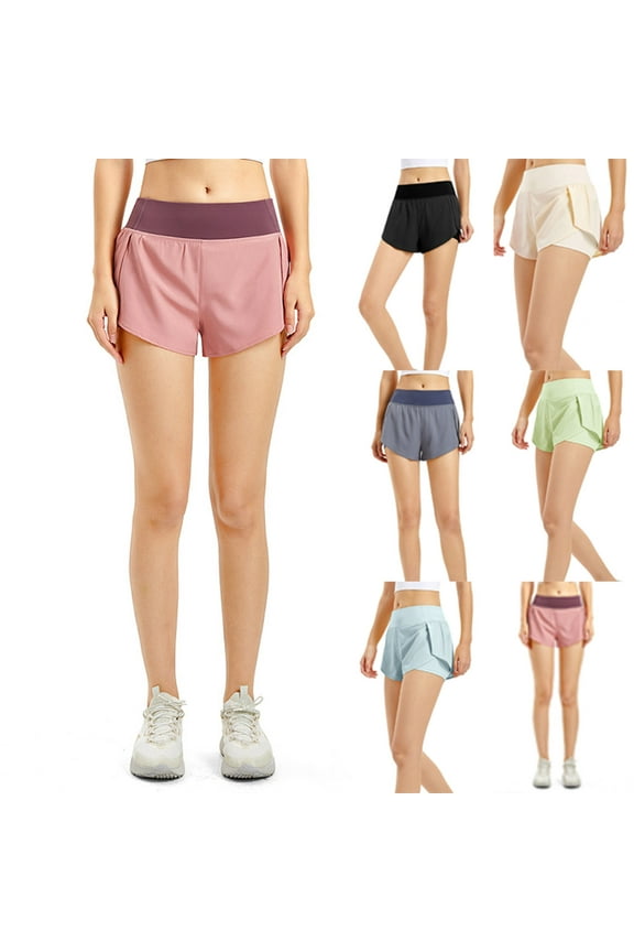 Running Shorts for Women, Yoga Shorts for Women, Breathable Quick Dry Walking Exercise Athletic Hot Pants with Pockets