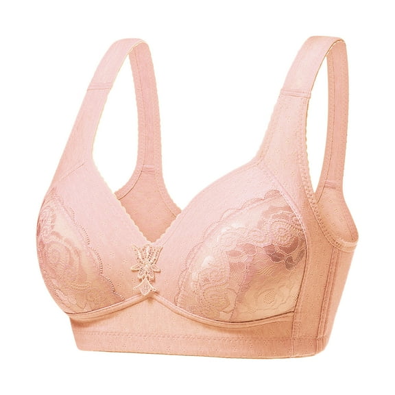 Ashirexll Seamless Bra, Bralettes for Women, Solid Color Thin Gathering Breathable Soft Wireless Posture Support Bra Orange B S