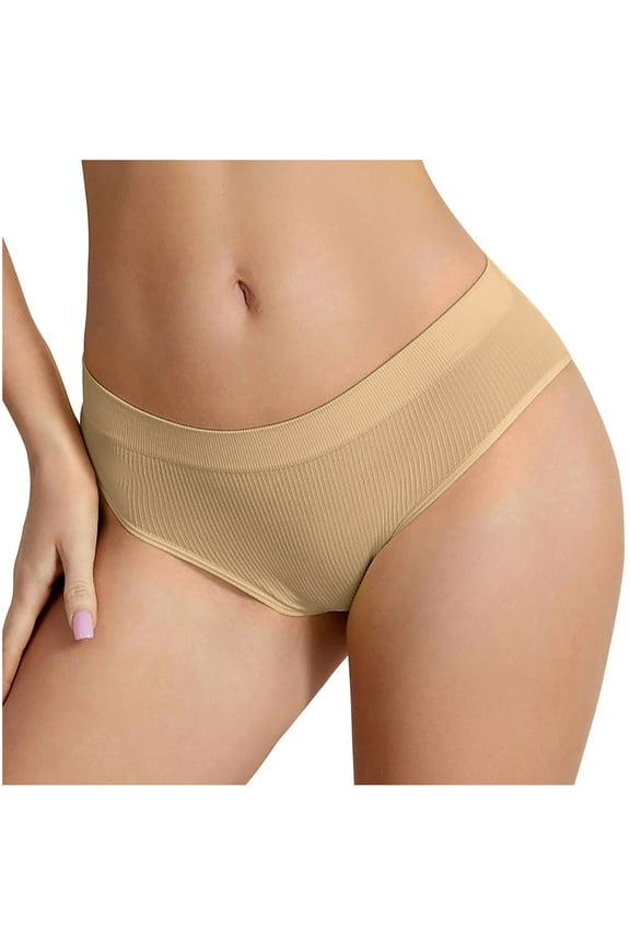 Seamless Underwear for Women, Breathable Cotton Seamless Women's Underwear Beige M