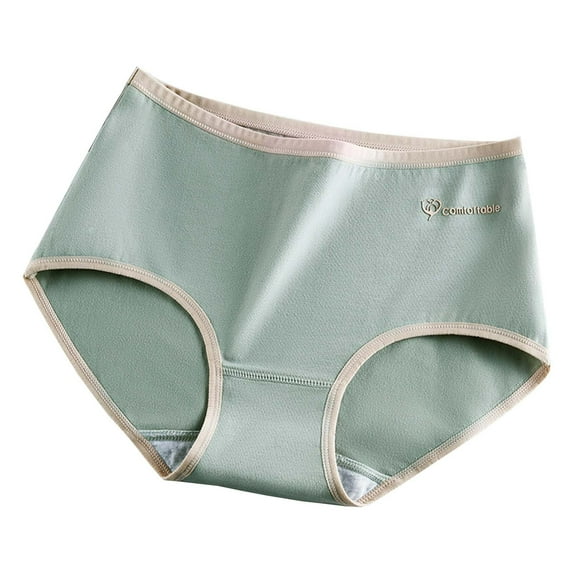 Ashirexll Panties for Women Medium Waisted Soft Comfortable Breathable Cotton Panties Green XL