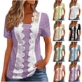 thumbnail image 1 of Ashirexll Short Sleeve Shirts for Women, Womens Summer Tops, Casual Summer Trendy Blouses Cute T-Shirts Outfits Clothes, 1 of 5