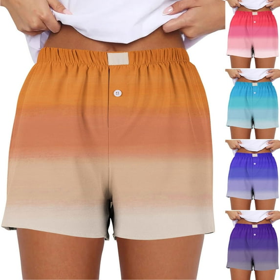 Ashirexll Shorts for Women Trendy, Womens Shorts Casual, Spring and Summer Fashion Plaid Elastic Waist Short Pants