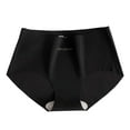 thumbnail image 1 of Ashirexll Silk Underwear for Women Solid Color Seamless Underwear Ultra-Thin Lightweight Comfortable Soft Mid Waist Underwear Black M, 1 of 3