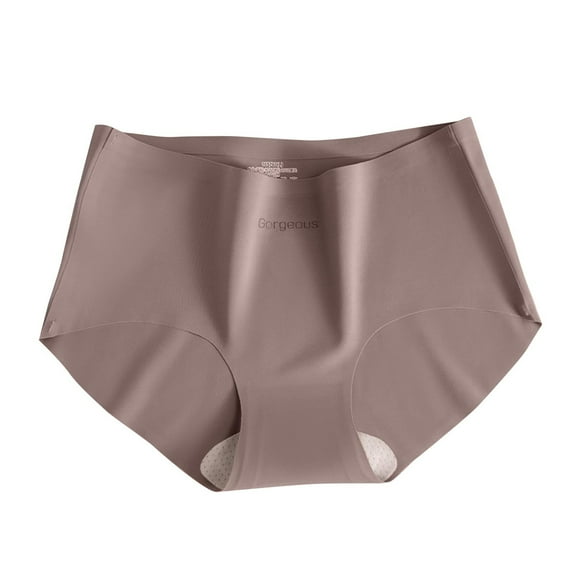 Ashirexll Silk Underwear for Women Solid Color Seamless Underwear Ultra-Thin Lightweight Comfortable Soft Mid Waist Underwear Purple XL