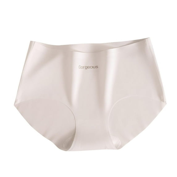 Ashirexll Silk Underwear for Women Solid Color Seamless Underwear Ultra-Thin Lightweight Comfortable Soft Mid Waist Underwear White L