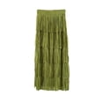 thumbnail image 1 of Ashirexll Skirts for Women Mid-Length Tassel Solid Color Straight Cake Skirt A-Line Midi Skirts Green Free Size, 1 of 4