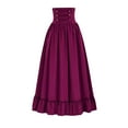 thumbnail image 1 of Ashirexll Skirts for Women, Plus Size High Waisted Elastic Vintage High Waisted A-line Retro Style Lace Up Flowy Skirt Red M, 1 of 2
