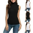 thumbnail image 1 of Ashirexll Sleeveless Tops for Women Fashion Casual Solid Color Sleeveless Turtleneck Tee Shirt Blouses, 1 of 7
