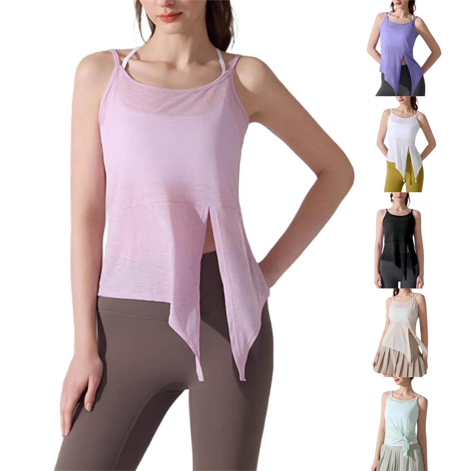 Neck Less. Top Ashirexll Sleeveless Tops for Women, Fashion Solid Color Backless Round ...